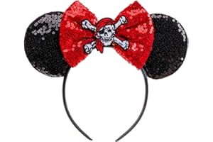 BANKIDS Mouse Ears Headband Costume Accessories Sequin Headband Birthday Party Themed Cosplay Halloween Decoration Kids Women Adult
