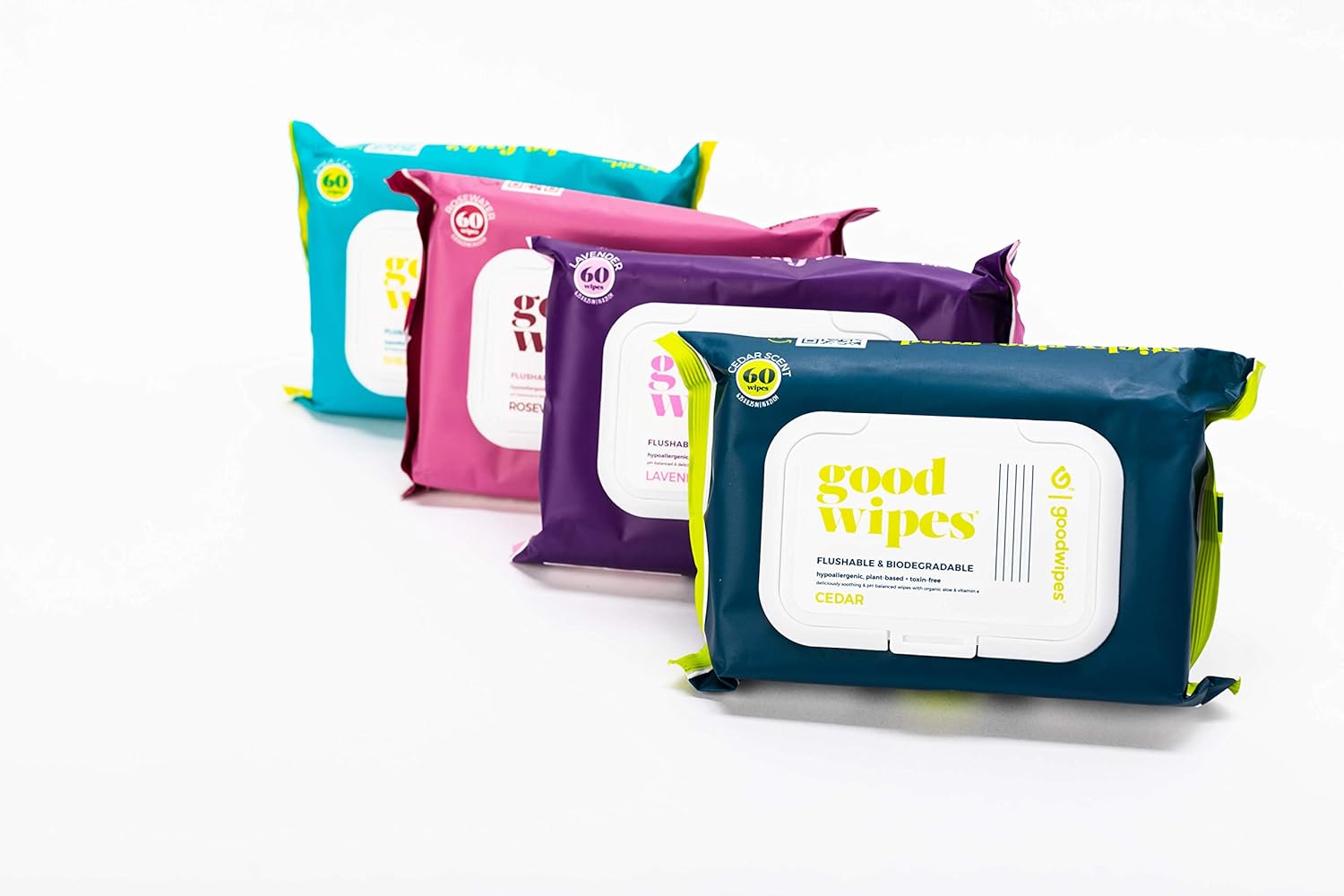 Goodwipes Wet Wipes, Lavender Scent, with Re-Sealable packaging, Flushable and PH Balanced 180 Count (3 Packs of 60): Beauty