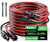 30FT 10AWG Solar Panel Extension Cable, Bateria