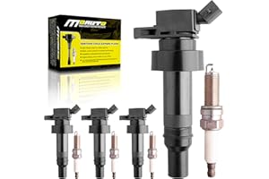 MOAUTO Set of 4 Ignition Coils Pack UF652 273012B100 & 4 PCS Iridium Spark Plugs Compatible with Hyundai Kia Dodge Accent Veloster Rio Soul Attitude - L4 1.6L