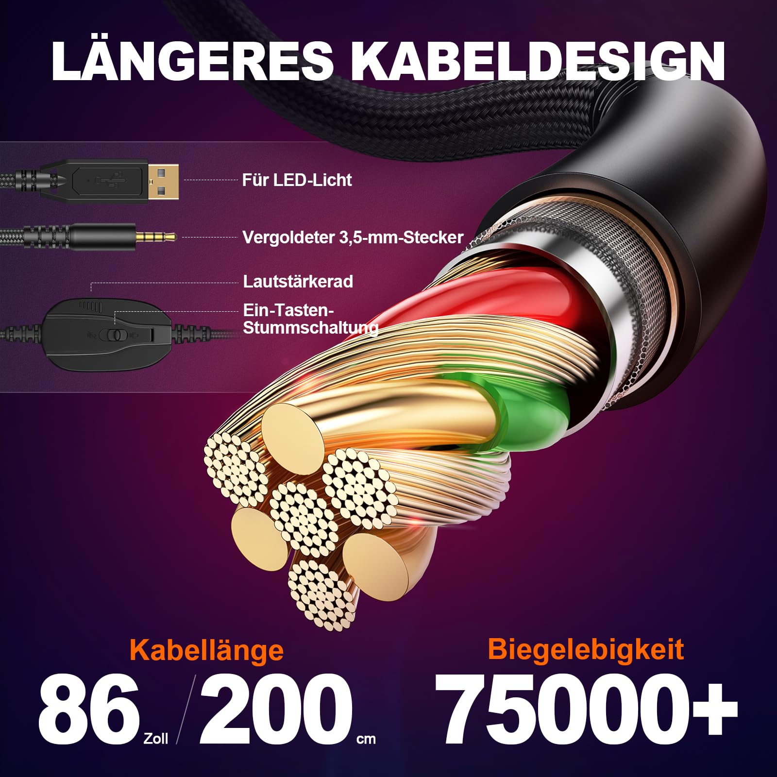 Krysenix PG2 RGB Gaming Headset für PS4, PS5, PC, Xbox,Switch,Ps5 Gaming Headset mit Mikrofon, Over-Ear Kopfhörer,Ps4 Kopfhörer mit 3,5mm Klinke,Hell Blau 5