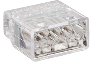 NSi Industries, LLC Easy-Twist Push-In Wire Connector, 4 Wires, Clear (Box of 75) - PIWC-4-C
