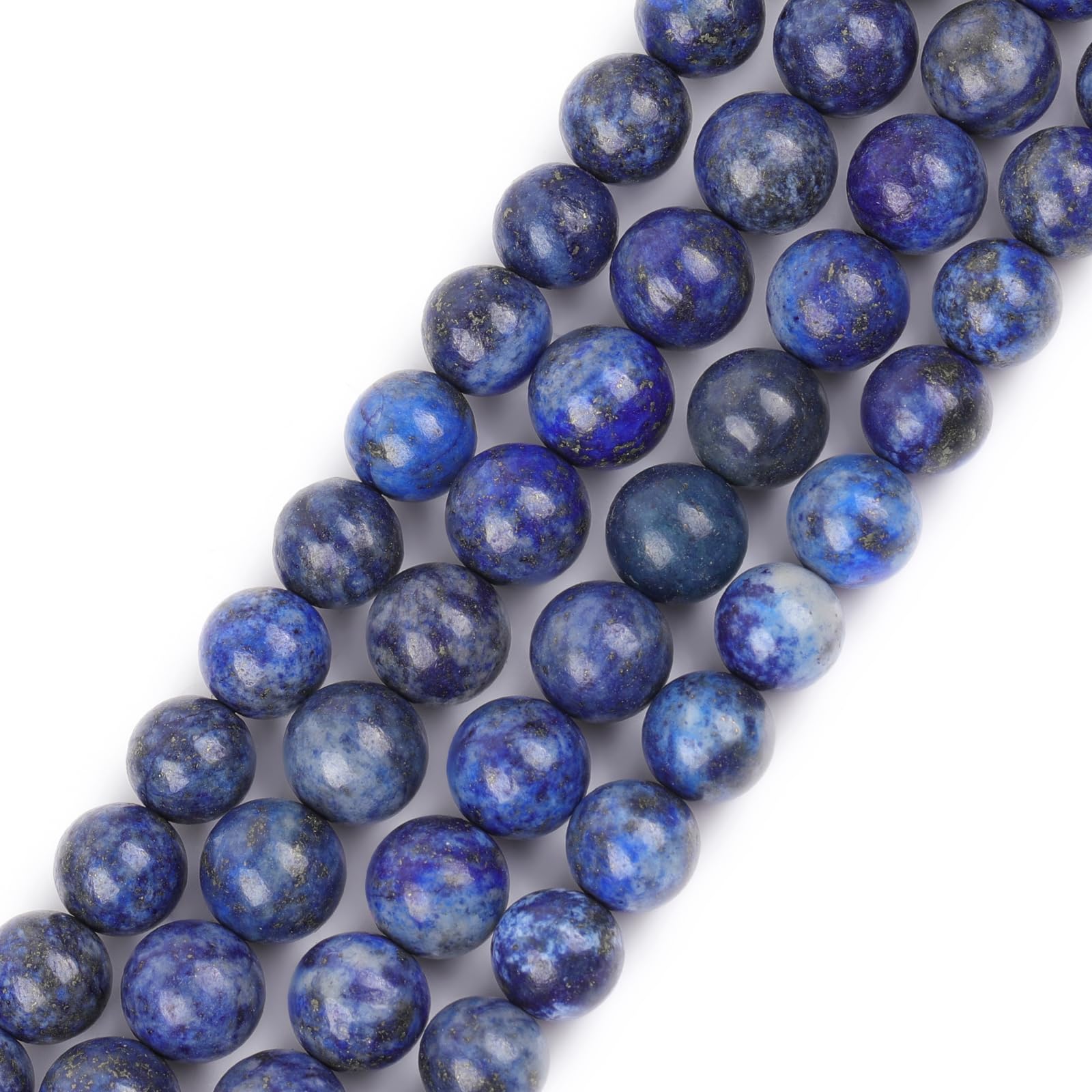 GEM-Inside Natural 8mm Blue Lapis Lazuli Round Gemstone Semi Precious Loose Beads for Jewellery Making 15'' โ image 1