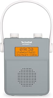 TechniSat DIGITRADIO 30 - wasserdichtes DAB+ Duschradio (UKW, DAB Digitalradio, integrierter Akku, Bluetooth, wasserdicht nach IPX5, Wecker, Favoritenspeicher, Kopfhörer-Anschluss) grau