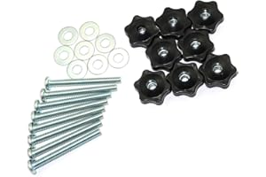 PRO BAMBOO KITCHEN RuiLing 8 Set T-Track Knobs Kit Hex Head Manual Nut with Full Thread Outer Bolts and Washers