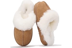 Project Cloud Genuine Leather Slippers for Women Footwear with Real Sheep Wool Lining Womens Clogs & Mule - Non-Slip Indoor/Outdoor Scuff Womens Slippers with Memory Foam Insole (Henka)