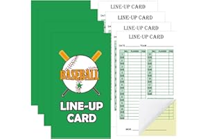 50 Set Baseball Softball Lineup Cards 2 Part Carbonless Copies 4.52 x 7.86 Inch - Player Roster Baseball Scorebook Coaching A