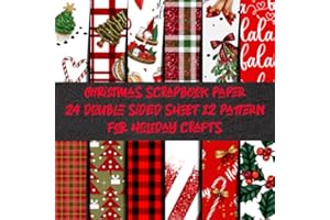 christmas scrapbook paper 48 double sided sheet 12 pattern for holiday crafts: deocrative crafting supplies for christmas car