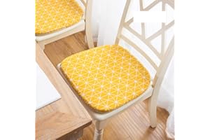 Peacewish Dining Chair Pads Seat Cushions for Kitchen Chairs (Yellow, Set of 4)