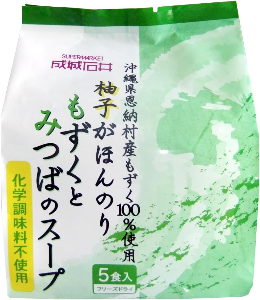 Amazon 成城石井 沖縄県恩納村産もずくとみつばのスープ 5p 成城石井 スープ 通販
