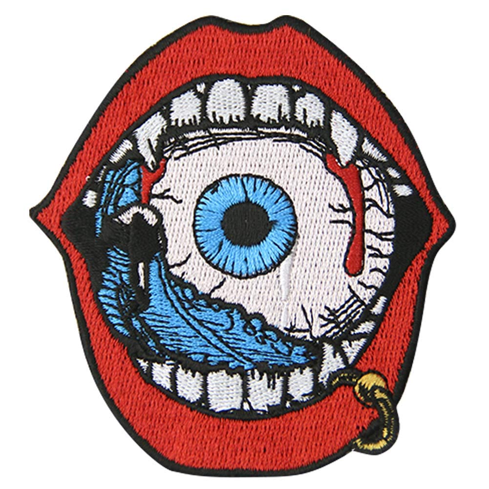 Eat Eyeball Patch Embroidered Badge Iron On Sew On Emblem