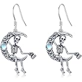 Gothic Snake Sword/Skeleton Cat/Uterus/Hand/Skull Sword Earrings Sterling Silver Drop Gothic Jewelry Gifts for Girls Women