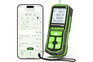 Laser Measuing Tool with Bluetooth APP, 200ft, ±1/16" High Accuracy, Huepar Rechargeable Green Beam Laser Distance Meter Multiple Measurement Modes, IP54 Durable for Home & Construction