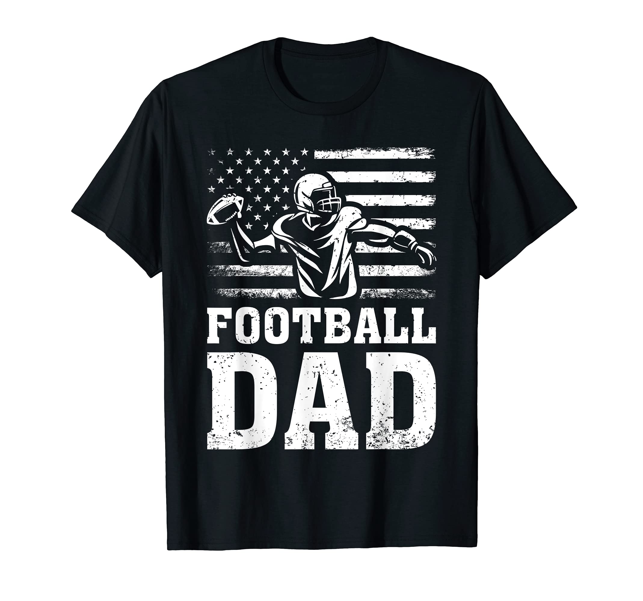 USA Patriotic American Flag Football Dad Father's Day T-Shirt