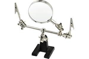SE 4X Magnifying Glass with Helping Hand - 2-1/2 Inch Lens, 360 Degrees Rotatable Clips for Soldering, Jewelry Making, and Detailed Work -MZ101B