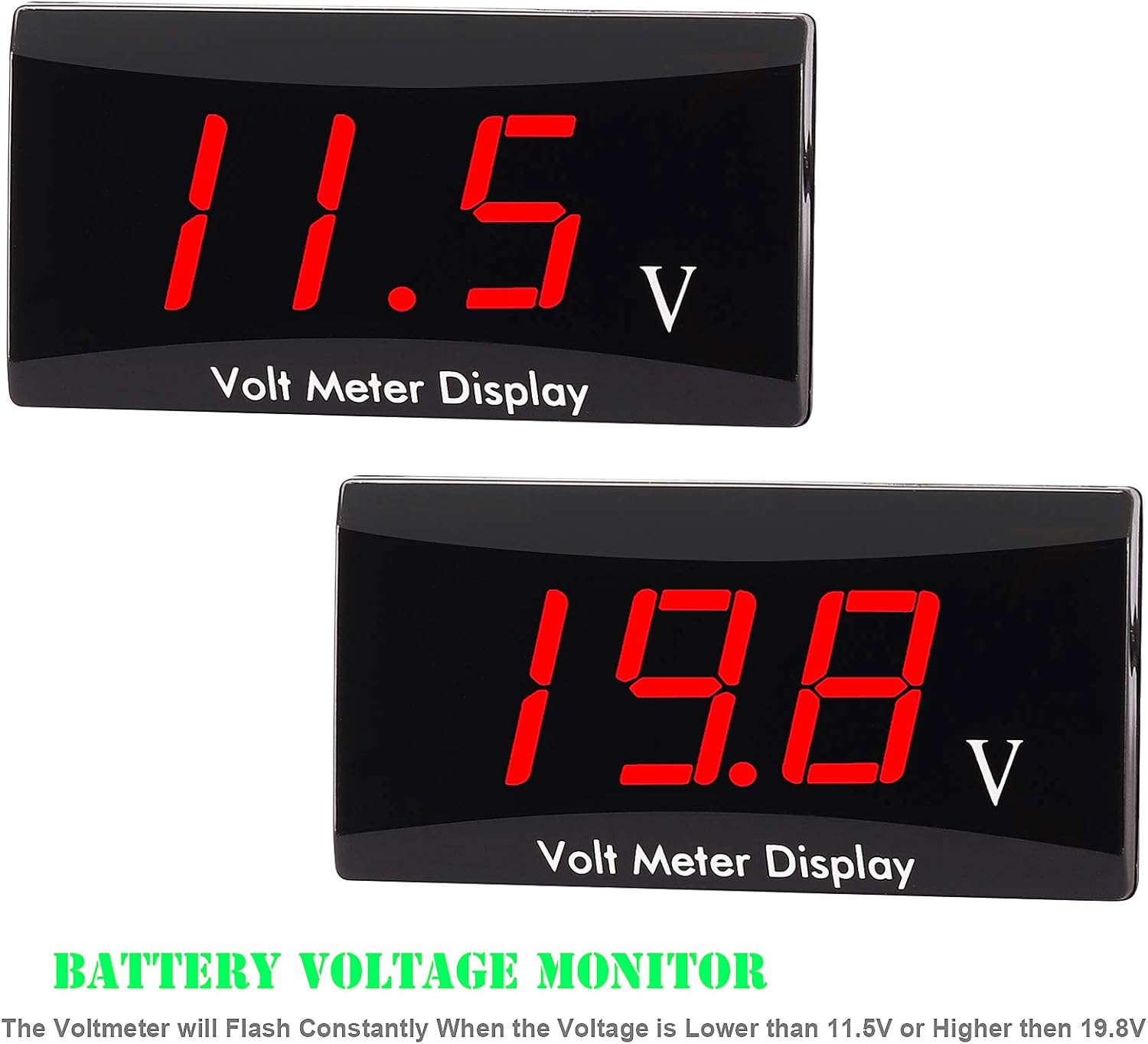 BUENNUS 5V36V Car Voltage Meter/Motorcycle Voltmeter Waterproof,LED