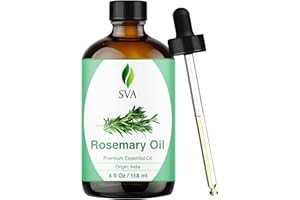 SVA ORGANICS SVA Rosemary Essential Oil – 4 Fl Oz – 100% Natural Rosemary Oil for Hair, Face, Skin Care, Diffuser, Aromatherapy, Scalp, Body Massage, Soap and Candle Making – with Dropper