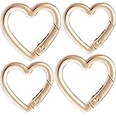 HINZIC Keychain Clip, Zinc Alloy Heavy Duty Heart Carabiner, Spring Snap Clasp Hook for Camping Hiking Fishing Traveling