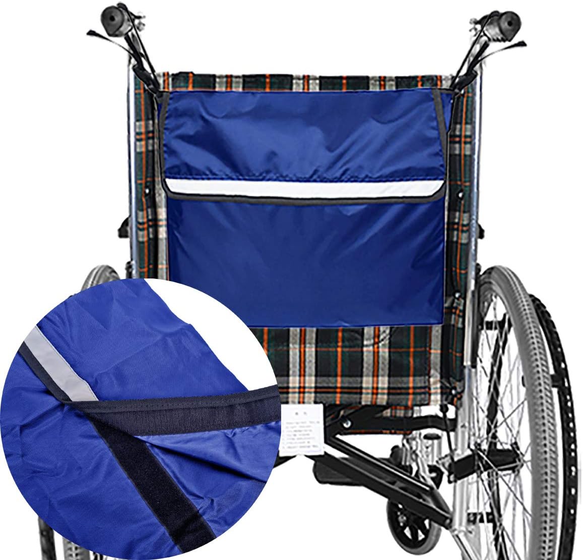 MXCELL Wheelchair Backpack Bag, Walker Side Bags Travel Storage Bag for Wheelchair Stroller Hanging Portable Storage Basket, Blue: Health & Personal Care