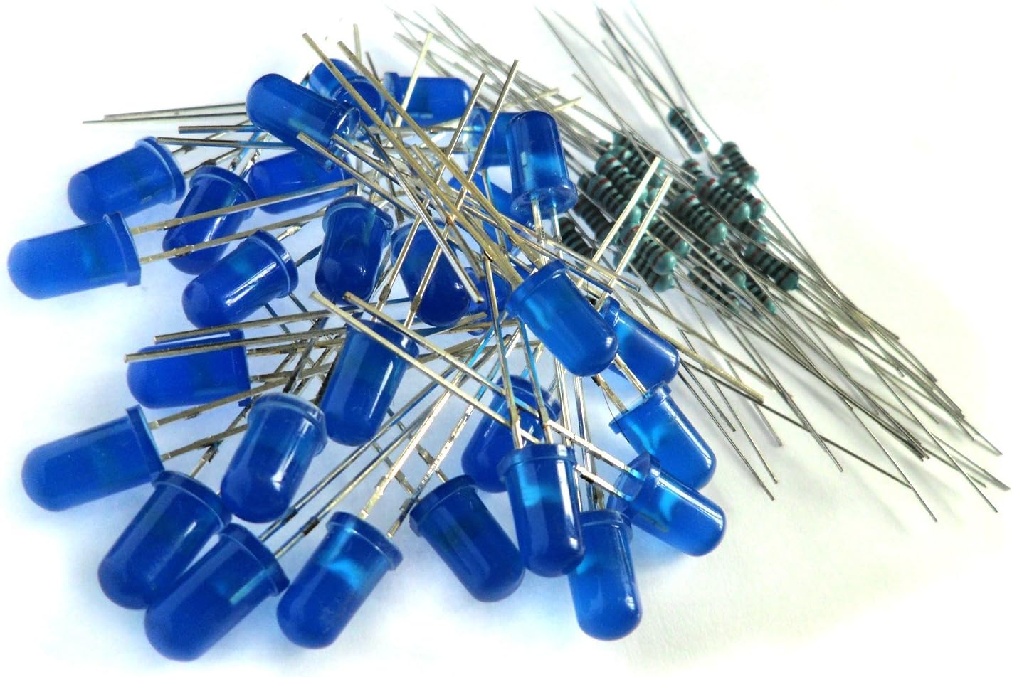 microtivity IL142 5mm Diffused Blue LED w/Resistors (Pack