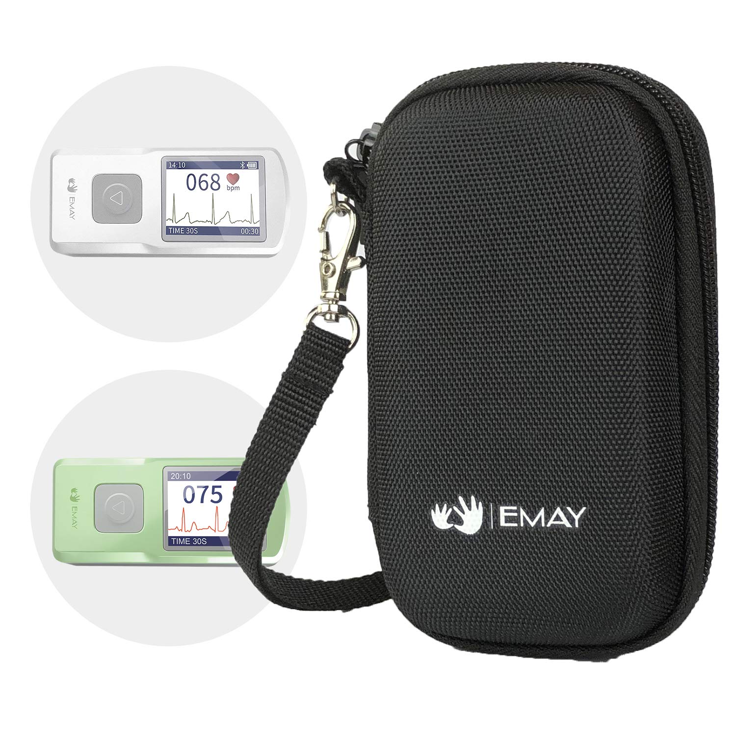 EMAY Hard Case for Emay Portable EKG (Case Only, Protects Both EMG-10 & EMG-20 During Travel & Everyday Use)