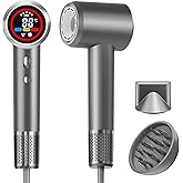 High-Speed Ionic Hair Dryer with Diffuser, 150,000 RPM Brushless Motor Blow Dryer for Fast Drying & 500M Negative Ionic Frizz Control, Low Noise Compact Hair Dryer for Women Home Travel Salon