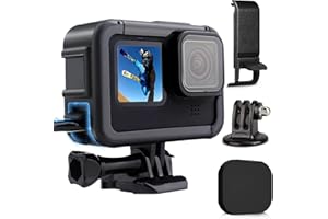 FitStill Protective Accessories Kit Frame Mount Housing Case Compatible with Go Pro Hero 13/12/11/10/9 Black,Vlog Cage with C