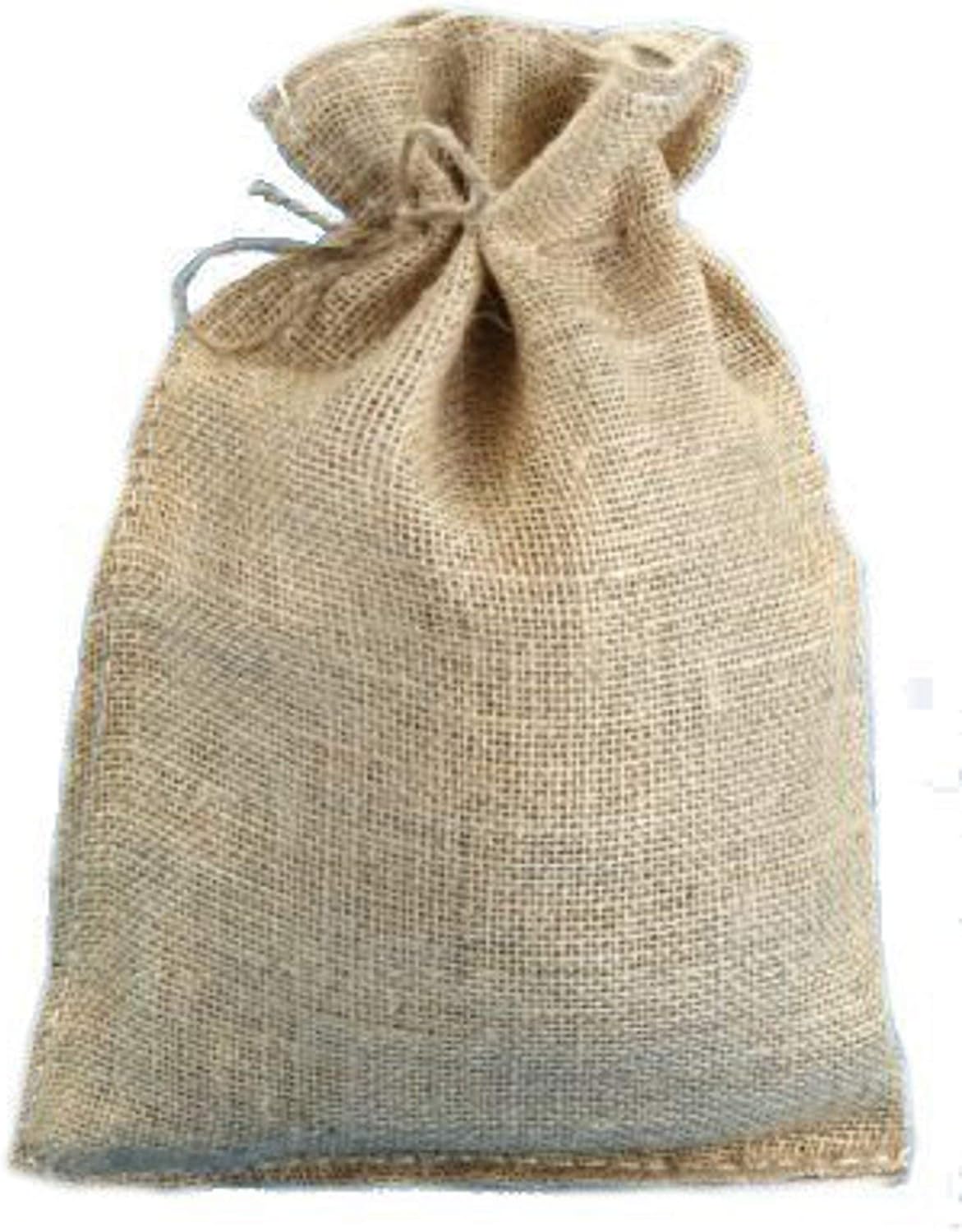 10" x 14" Natural Burlap Bags with Jute Drawstring (10 Pack) - Large Burlap Pouch Sack Favor Gift Bag for Showers Weddings Parties and Receptions - 10x14 inch