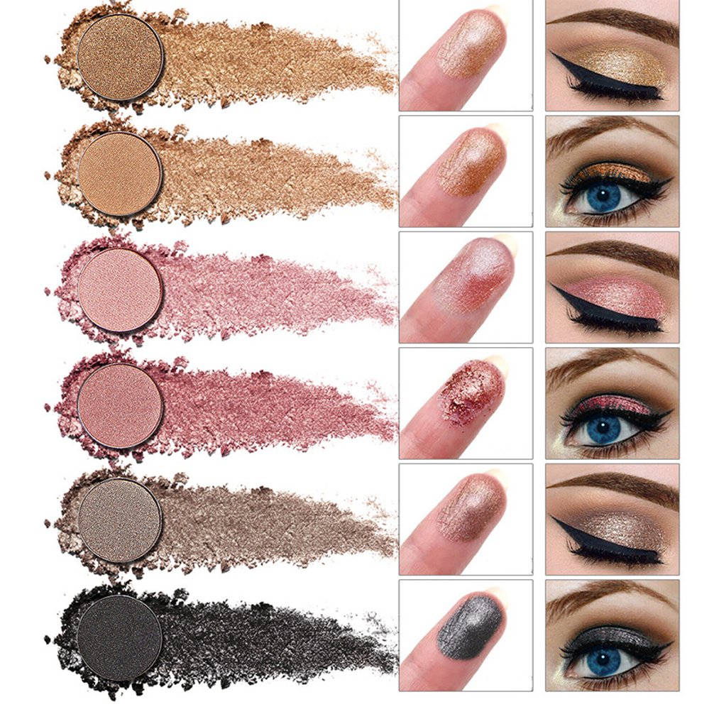 Pevor Eyeshadow Palette Makeup Cosmetics Glitter Eyeshadow Eye Makeup Smokey Eye Makeup Black Yellow Pink Eyeshadow Palette Eyeshadow Primer With Makeup Brush 12 Colors 1# 2# 3# 3 Styles Can Choose