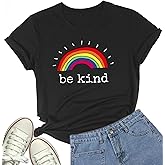 DANVOUY Be Kind T Shirts Graphic Tees for Women Funny Cute Shirt Tops