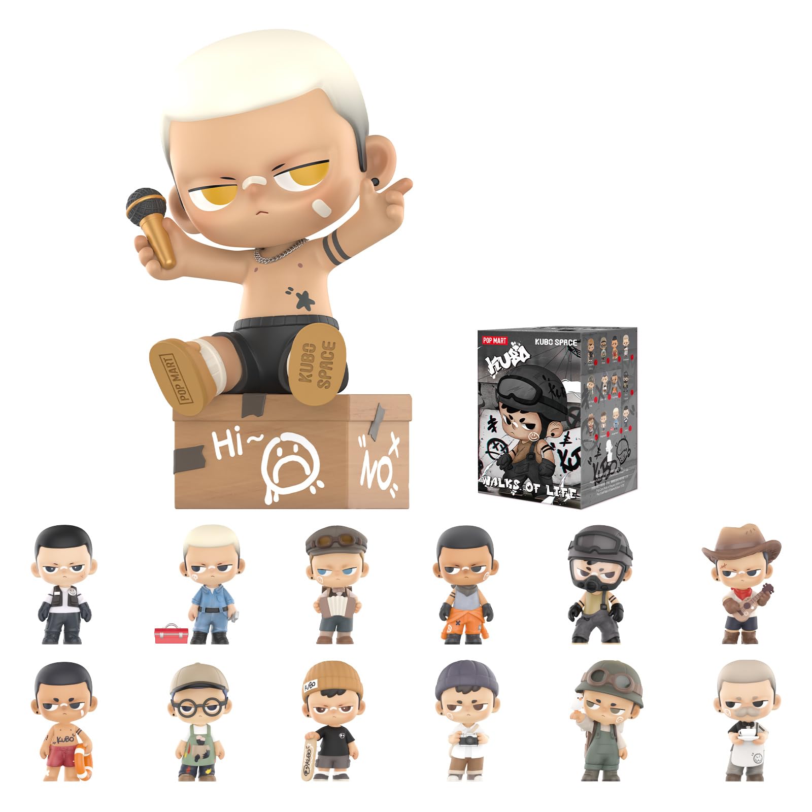 POP MART Kubo Walks of Life Blind Box Figures, Random Design Box