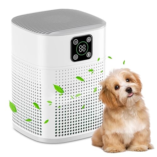 Air Purifiers for Bedroom, Honeyuan H13 HEPA Air Purifier for Home Large Room 600 sqft, Air purifiers with 360°Air Intake, 3 Fan Speeds, 3-Stage Filtration, White