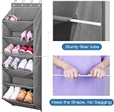 MISSLO Door Shoe Rack Over the Door Organizer Holds 12 Pairs Grey view 4