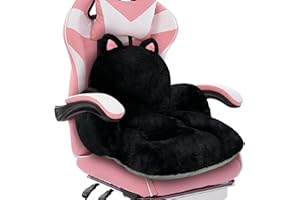 QIUODO Cute Chair Cushion, Gaming Chair Cushion with Backrest Non-Slip, Comfy Seat Cushion for Office Desk, Kawaii Chair Cushions for Gamer, Soft Chair Cushion for Room Bedroom Decor