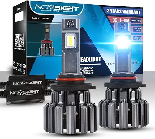Amazon Novsight正規品専門店 Hb3 車検対応 Ledヘッドライト 超高輝度100lm 6000lm 2 ハイパワー 80w 40w 2 6500kホワイト 9005 一体型 Led ヘッドライト 取り付け簡単 ビルトインデコードドライバー アンチフラッシュ 2年保証 ホワイト 2個入 Ledバルブ