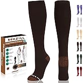 NEWZILL Copper Compression Socks for Women & Men 15-20mmHg Cotton Rich Odor Control Dress Socks for Business Casual Running Medical Athletic Support, Edema Diabetic Relief
