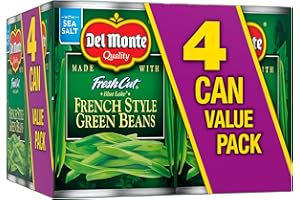 Del Monte Fresh Cut Blue Lake French Style Green Beans, 14.5 oz. Can, Canned Vegetables (Pack of 4)