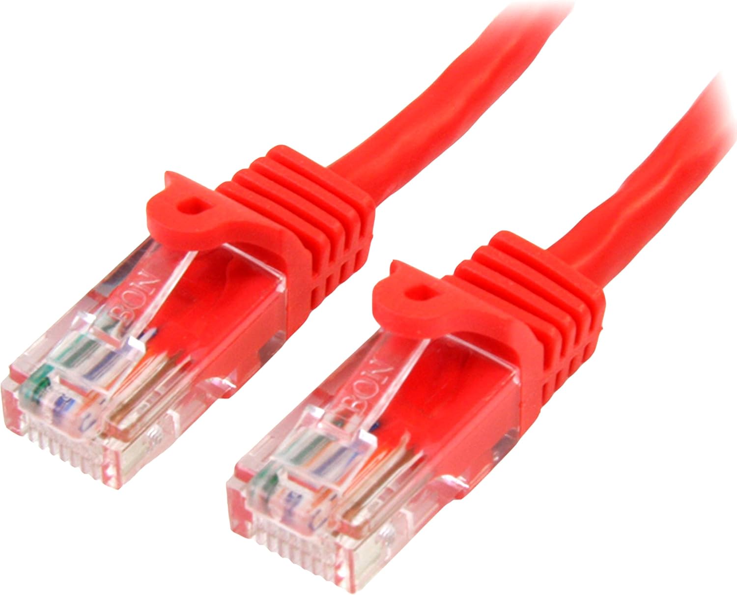 StarTech.com 0.5m Red Cat5e Patch Cable with Snagless RJ45 Connectors - Short Ethernet Cable - 0.5 m Cat 5e UTP Cable (45PAT50CMRD)