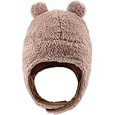 Bear Baby Winter Hat Toddler Earflap Beanie Unisex Infant Snow Cap Warm Fleece Kids Trapper Hats for Girls Boys 0-36M