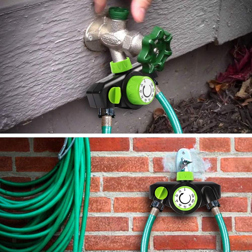 Kasonic Mechanical Watering Timer, 2 Ways Use, Durable High Impact Construction Timed, Watering Up to 120 Minutes, No Batteries Required, Oversized Dial, Easy Use: Home & Kitchen