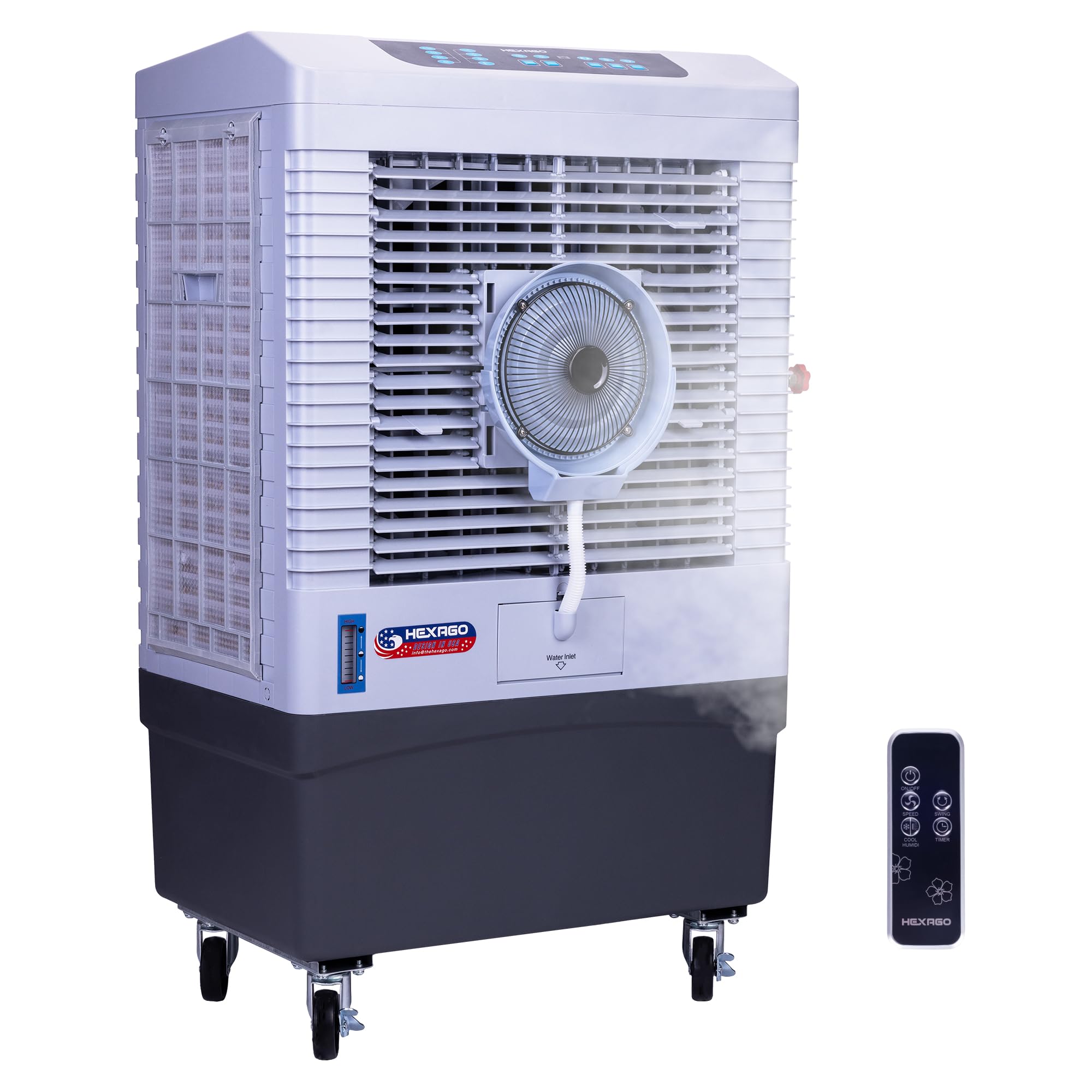 Photo 1 of ************DOES NOT POWER ON, NEEDS REPAIR, FINAL SALE***************
Hexago 5000 CFM Evaporative Air Cooler with Mist, 3-Speed Swamp Cooler, Remote & 15H Timer, 13.2 Gal Tank, Water Shortage Alert, 9FT Cord, ETL Listed for Indoor/Outdoor, Patio & Garage