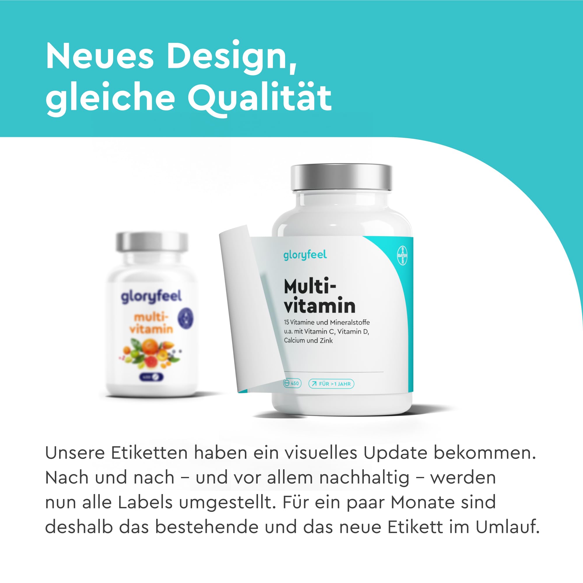 Gloryfeel High-Dose Multivitamins – 450 Tablets, Valuable Minerals and All A-Z Vitamins – 15 Months’ Supply – Supports the Immune System – Laboratory Tested without Additives, Made in Germany