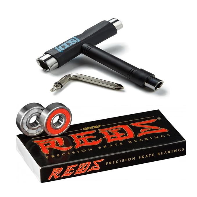 Bones Reds Bearings W/CCS Skateboard Tool Review