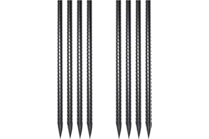 VVOKGO RebarStakes 24 Inch Straight Ground Rebar Stakes (8 pcs), Heavy Duty Hook Ground Anchors, Steel Plant Support Garden Stake with Chisel Point end, Hammer Through Hard Soil for Camping