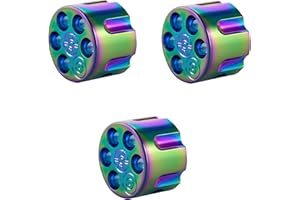 Guyker 3Pcs Guitar Potentiometer Control Knobs for 6mm(0.24”) Dia. Shaft Pots - Knurled Volume and Audio Switch Knob Replacement for Electric Guitar or Precision Bass - Zinc alloy, Rainbow