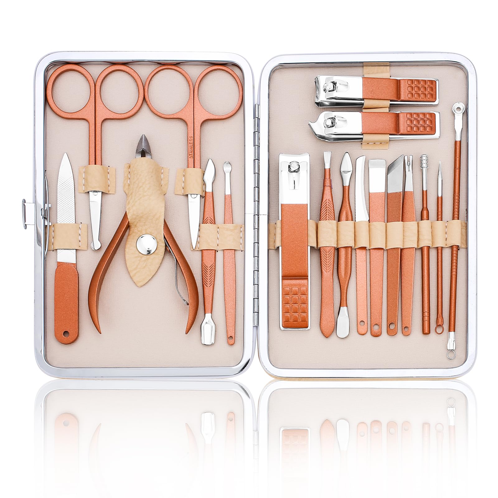 Manicure Set-Stainless Steel Nail Care Set-Professional Ingrown Toenail Clipper Grooming Tool-Pedicure Kit & Toe Nail Cutter-Thick Nail Scissors Toiletries with Cuticle Trimmer