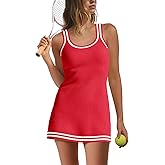 Nirovien Womens Tennis Dress with Shorts Sleeveless Athletic Romper Dress Knit Active Dresses Workout Outfits