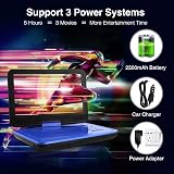 DBPOWER 10" Portable DVD Player Swivel Screen 5Hr Battery USB SD AVI MP3 JPEG view 4