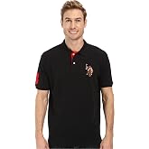 U.S. Polo Assn. Men's Multi Color Logo Solid Pique Polo Shirt