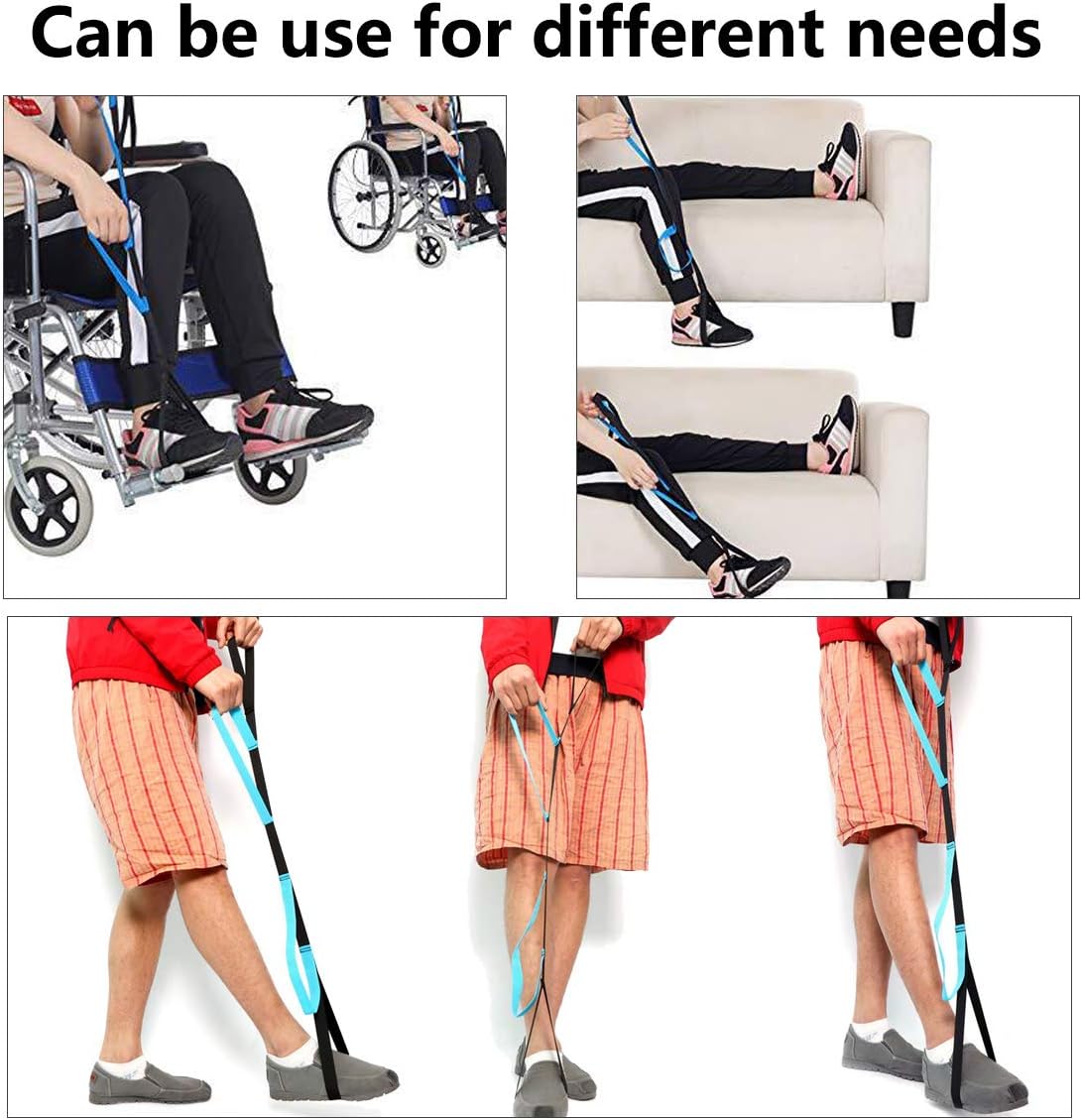 Multi-Loop Leg Lifter Strap | 2 Pcs, Rigid Loop for Handle, Washable, Practice Walking, Moving Aided, Stoke, Paralysis, Hemiplegia, Foot Inconvenience: Health & Personal Care